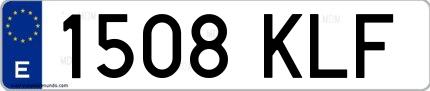 Ejemplo de matrícula española 1508 KLF