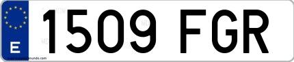 Ejemplo de matrícula española 1509 FGR