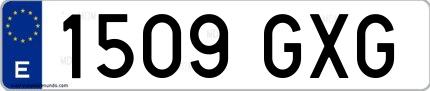 Ejemplo de matrícula española 1509 GXG