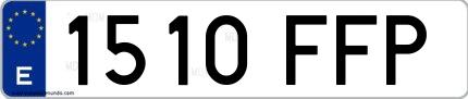 Ejemplo de matrícula española 1510 FFP