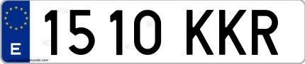 Ejemplo de matrícula española 1510 KKR