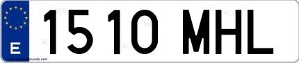Ejemplo de matrícula española 1510 MHL