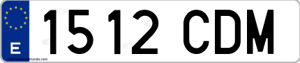 Ejemplo de matrícula de coche ordinaria 1512 CDM