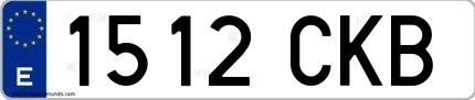 Ejemplo de matrícula española 1512 CKB