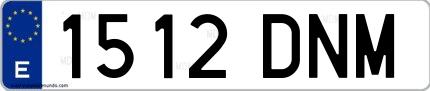 Ejemplo de matrícula española 1512 DNM