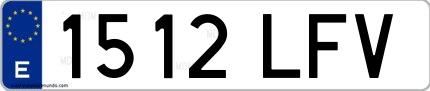 Ejemplo de matrícula española 1512 LFV