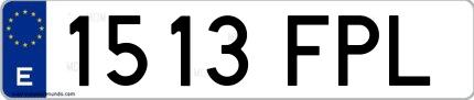 Ejemplo de matrícula española 1513 FPL