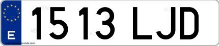 Ejemplo de matrícula española 1513 LJD