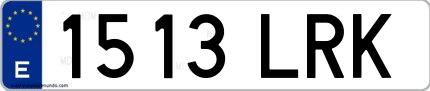 Ejemplo de matrícula española 1513 LRK