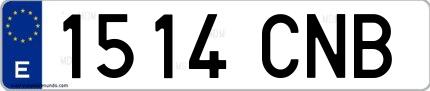 Ejemplo de matrícula española 1514 CNB