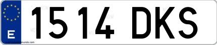 Ejemplo de matrícula española 1514 DKS
