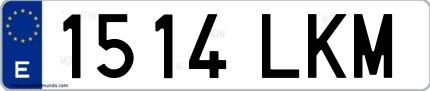 Ejemplo de matrícula española 1514 LKM