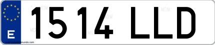Ejemplo de matrícula española 1514 LLD
