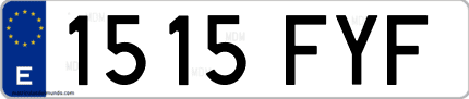 Ejemplo de matrícula de coche ordinaria 1515 FYF