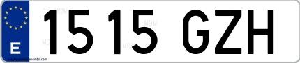 Ejemplo de matrícula española 1515 GZH
