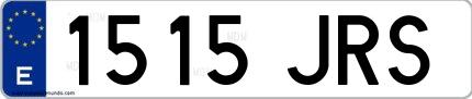 Ejemplo de matrícula española 1515 JRS