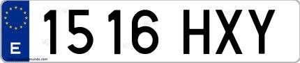 Ejemplo de matrícula española 1516 HXY