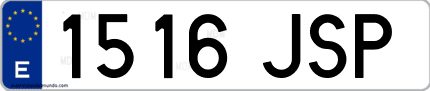 Ejemplo de matrícula de coche ordinaria 1516 JSP