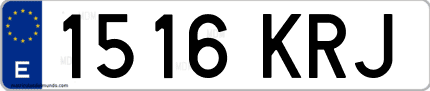 Ejemplo de matrícula de coche ordinaria 1516 KRJ