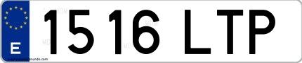 Ejemplo de matrícula española 1516 LTP
