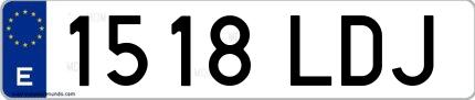 Ejemplo de matrícula española 1518 LDJ