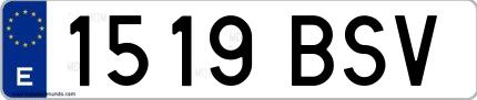 Ejemplo de matrícula española 1519 BSV