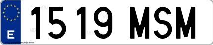 Ejemplo de matrícula española 1519 MSM