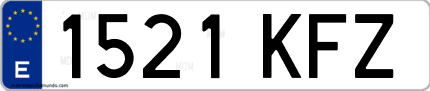 Ejemplo de matrícula de coche ordinaria 1521 KFZ