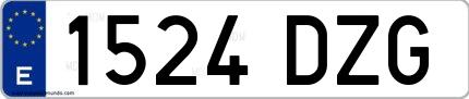 Ejemplo de matrícula española 1524 DZG