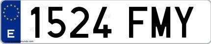 Ejemplo de matrícula española 1524 FMY