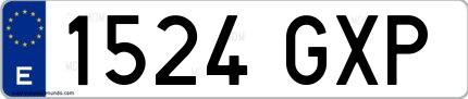 Ejemplo de matrícula española 1524 GXP