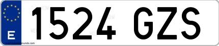 Ejemplo de matrícula española 1524 GZS