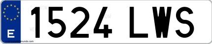 Ejemplo de matrícula española 1524 LWS