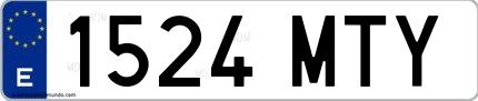 Ejemplo de matrícula española 1524 MTY