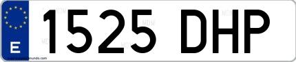 Ejemplo de matrícula española 1525 DHP