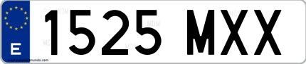 Ejemplo de matrícula española 1525 MXX
