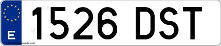 Ejemplo de matrícula española 1526 DST