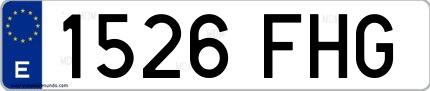 Ejemplo de matrícula española 1526 FHG