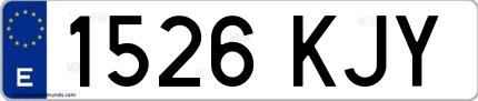 Ejemplo de matrícula española 1526 KJY