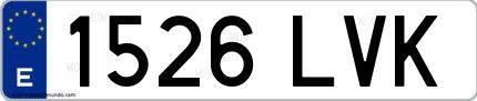 Ejemplo de matrícula española 1526 LVK