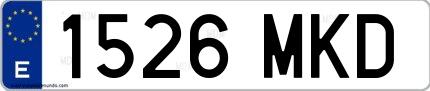 Ejemplo de matrícula española 1526 MKD