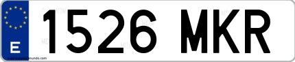 Ejemplo de matrícula española 1526 MKR