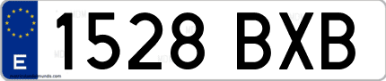Ejemplo de matrícula de coche ordinaria 1528 BXB