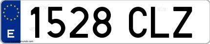 Ejemplo de matrícula española 1528 CLZ