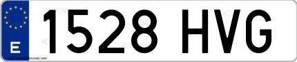 Ejemplo de matrícula española 1528 HVG