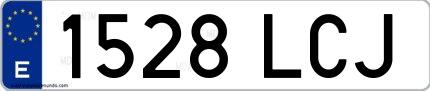 Ejemplo de matrícula española 1528 LCJ
