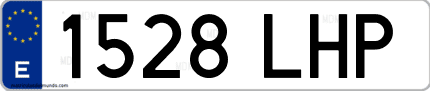 Ejemplo de matrícula de coche ordinaria 1528 LHP