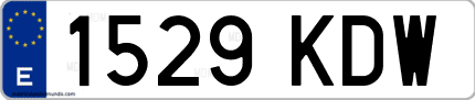 Ejemplo de matrícula de coche ordinaria 1529 KDW