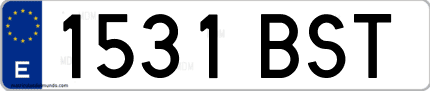 Ejemplo de matrícula de coche ordinaria 1531 BST