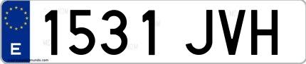 Ejemplo de matrícula española 1531 JVH